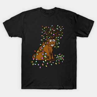 Christmas light reindeer T-Shirt